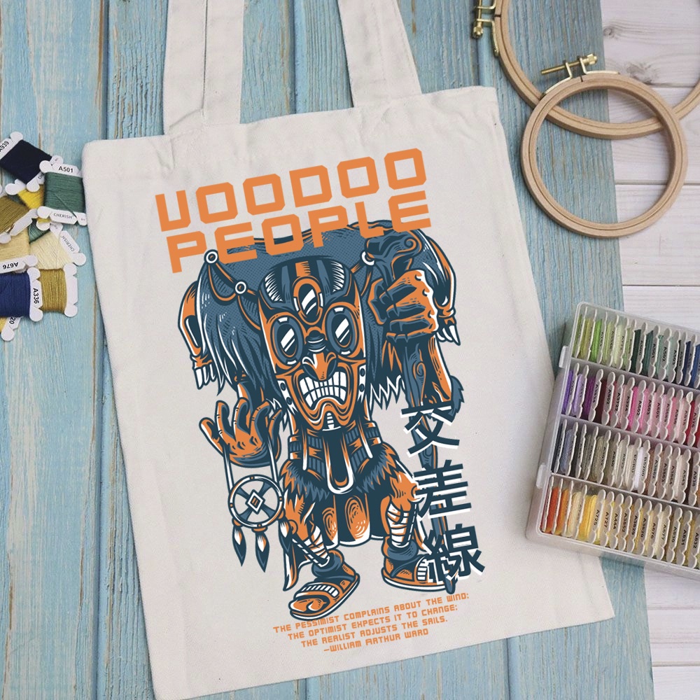 Túi vải túi Tote ART WORK - Mẫu 5 vải canvas dày đẹp cho nữ có khóa miệng đi học đi chơi. In hình theo yêu cầu