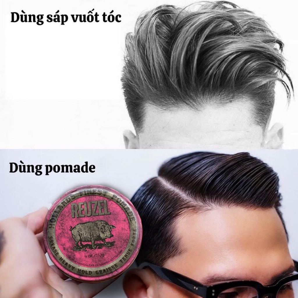 Sáp vuốt tóc nam Reuzel Pink Pomade 113g, 30g