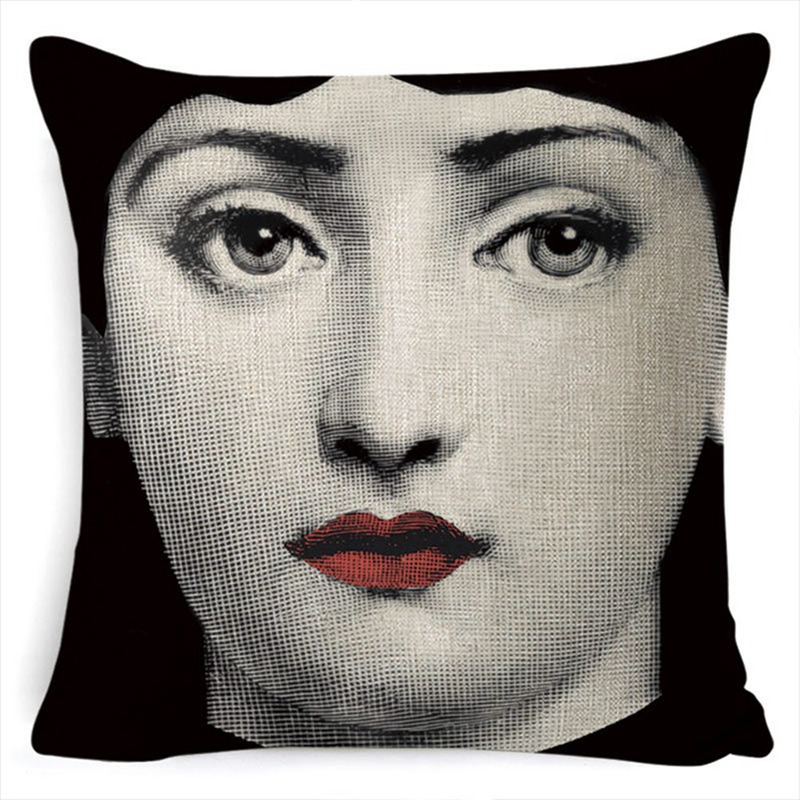 Vỏ Gối Tựa Lưng Vải Lanh Cotton 18 '' Piero Fornasetti