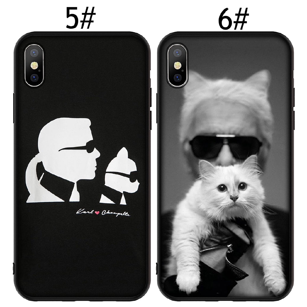Ốp điện thoại dẻo in hình Karl Lagerfeld cho iPhone XR XS Max 6S 7 8 Plus 5S