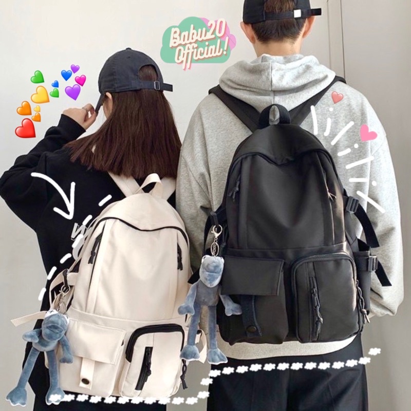 Balo nam nữ vải dù mịn ulzzang đi học thời trang nhiều ngăn đựng laptop 15.6 inch