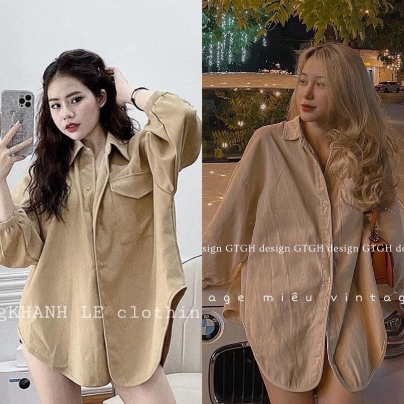 [GIÁ HUỶ DIỆT] Áo Sơ Mi Nắp Túi Dáng Thụng Unisex - Áo Sơ Mi Tay Dài Hot Trend 2022 (có ảnh thật)