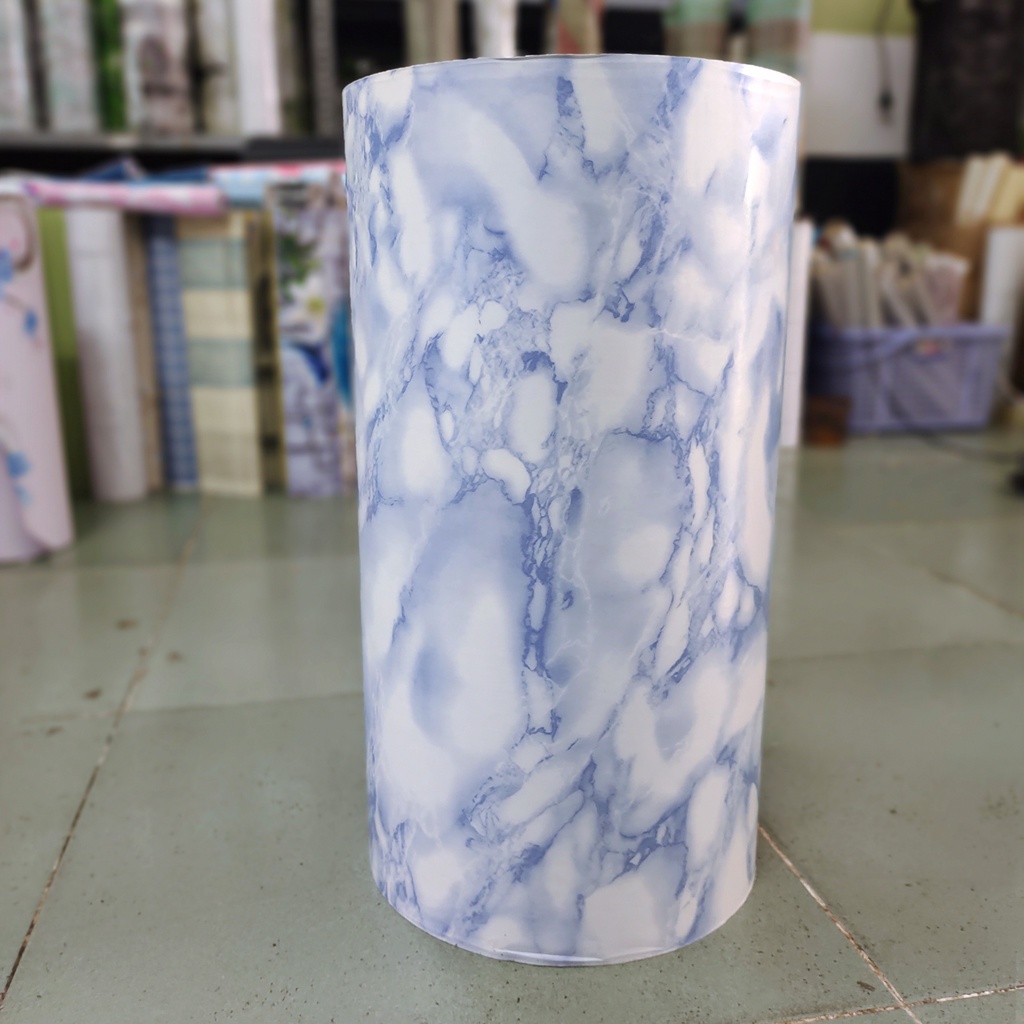 Decal giấy dán tường đá hoa cương xanh khổ 45cm keo sẵn bóc dán | BigBuy360 - bigbuy360.vn