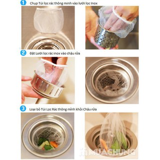 Túi Lọc Rác Bồn Rửa Bát (Túi 30c -- Túi 100 Chiếc) - Hàng Có Chun 1327 siêu thị giá rẻ vp88