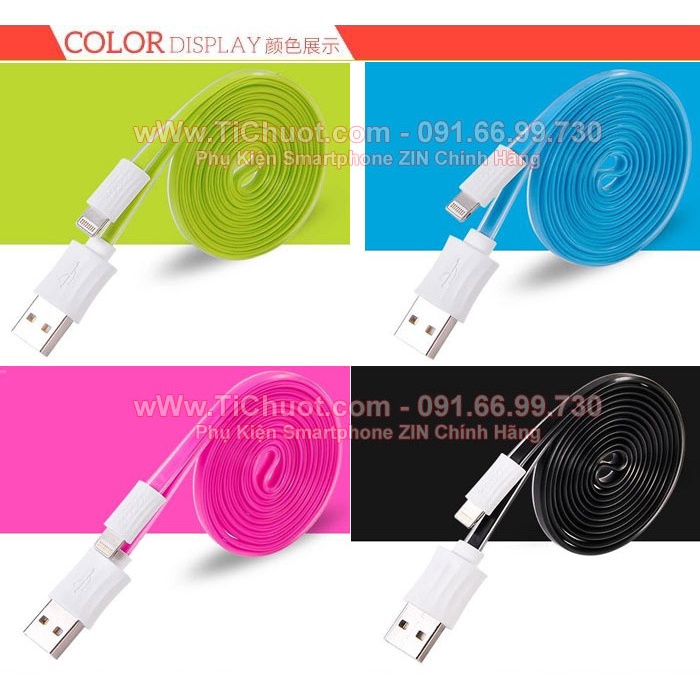 Cáp Light.ning HO.CO UPL07 JELLY Dây Dẻo Chống Gãy Cắm Được 2 Mặt USB