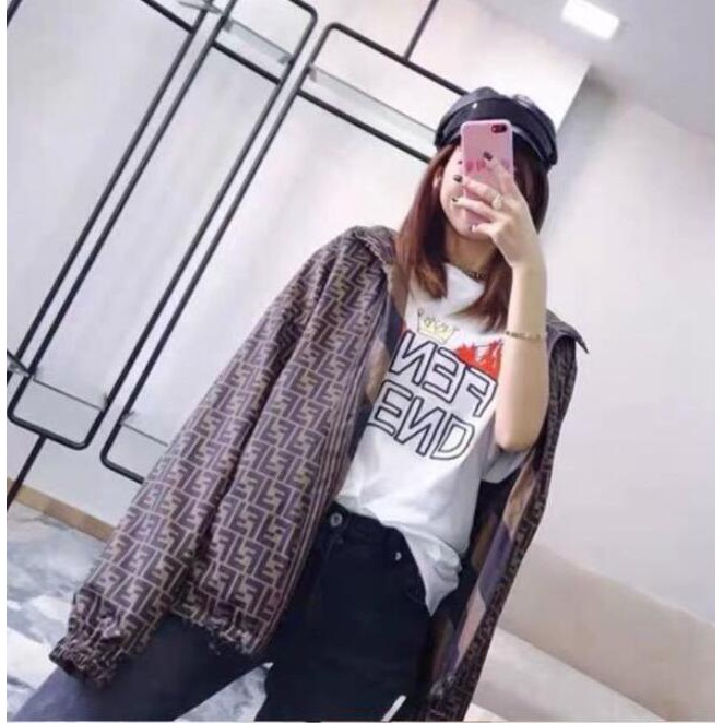 FENDI Áo Khoác Hoodie Dài Tay Chống Nước Mẫu Mới Cho Nam Nữ