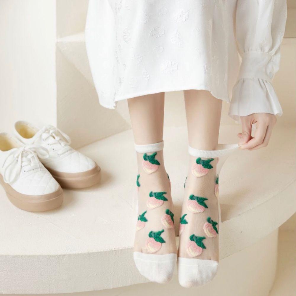 Vớ Lụa Thủy Tinh Trong Suốt Thoáng Khí Thoải Mái Phong Cách Lolita Thời Trang Cho Nữ