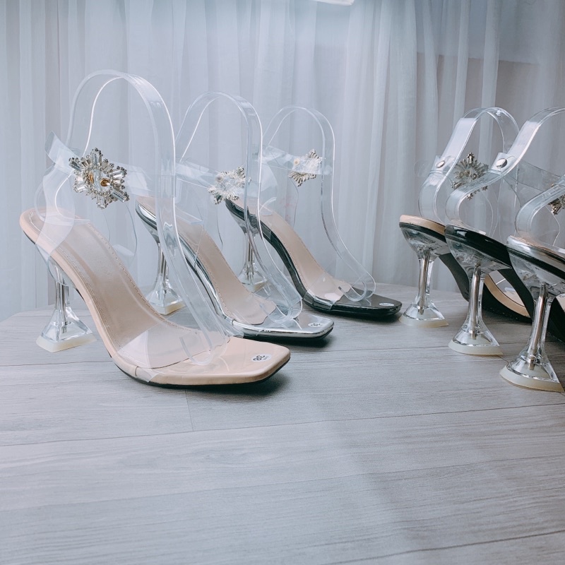 Sandal đá mặt trời gót nhọn hot cao 9cm -w45