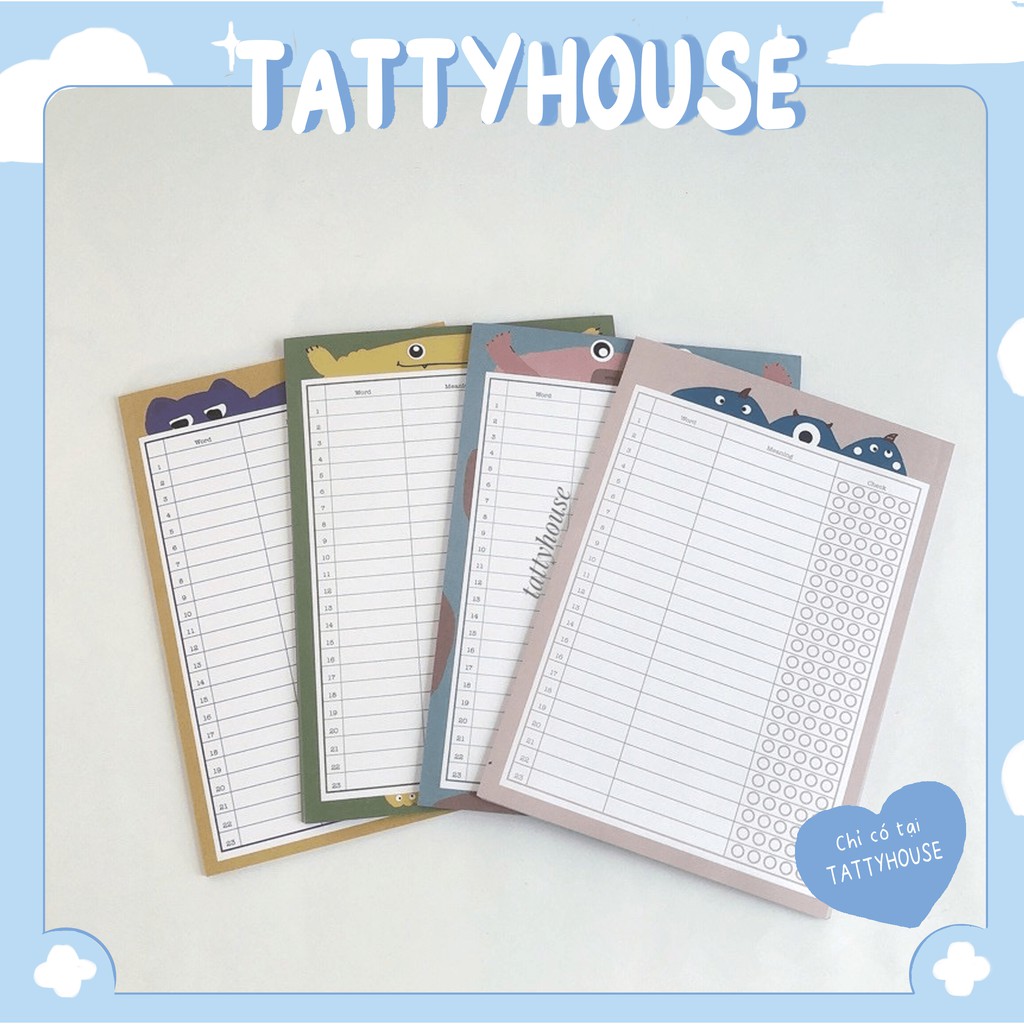 Tập 30 tờ giấy note check list khổ B5 | Tattyhouse |