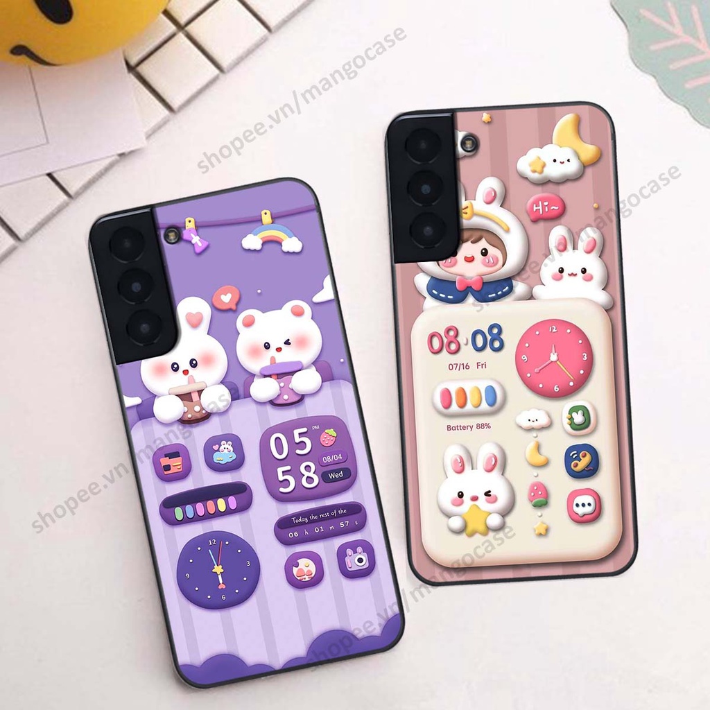 Ốp lưng Samsung S21 / S21 FE / S21 Plus / S21+ hình gấu, thỏ, đồng hồ cute dễ thương