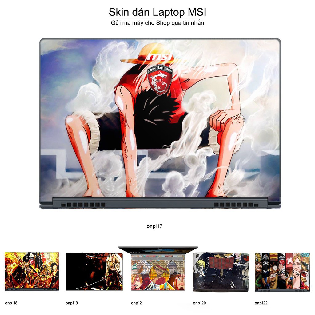 Skin dán Laptop MSI in hình One Piece nhiều mẫu 13 (inbox mã máy cho Shop)