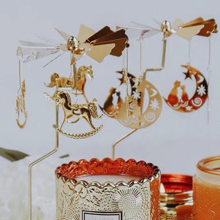 (Bán rời) Chong chóng xoay phụ kiện nến thơm màu vàng sang trọng không kèm khay