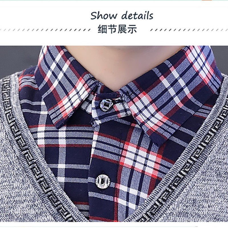 Áo Len Giả Hai Lớp Cổ Chữ V Thời Trang Thanh Lịch Cho Nam | BigBuy360 - bigbuy360.vn