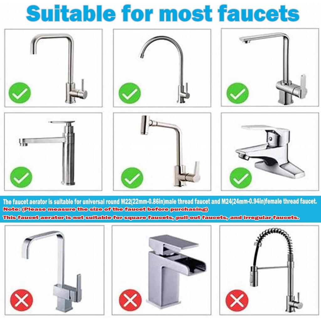 Đầu Lọc Gắn Vòi Nước Chất Lượng Cao 720° Đầu Nối Vòi Nước Bồn Rửa Chén Sáng Tạo