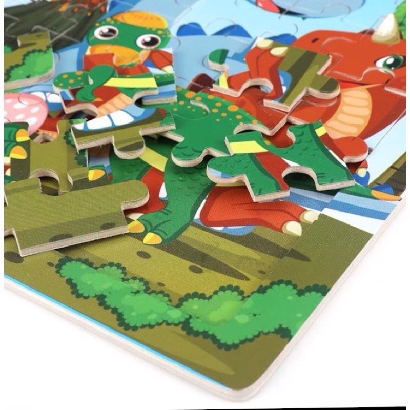 Đồ chơi ghép hình 60 mảnh bằng gỗ tranh ghép hình nhiều chủ đề dành cho bé từ 3 tuổi Binkids DC12