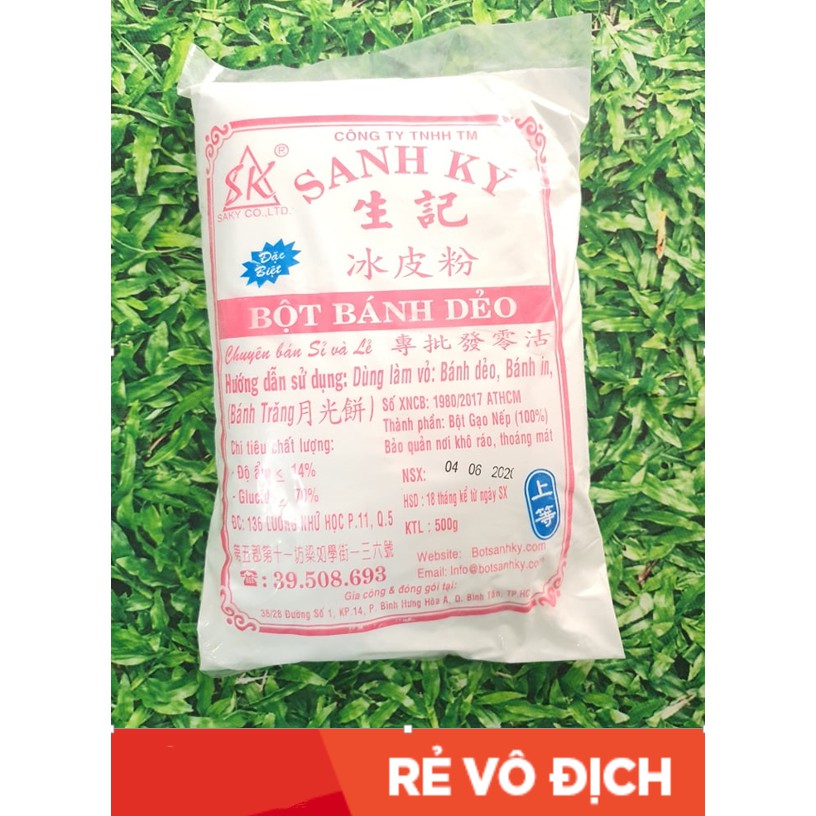 Bột nếp rang sẵn ⚡ HÀNG LOẠI 1 ⚡500g bột bánh dẻo đỏ Sanh Ký 500gr