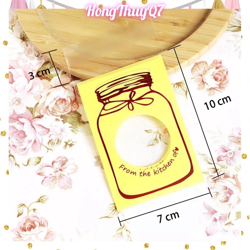 Túi đựng bánh kẹo, quà lưu niệm như trong chai lọ thủy tinh 7x10+3cm, túi bóng kính cookie bag /10.4../ - HongThuyQ7