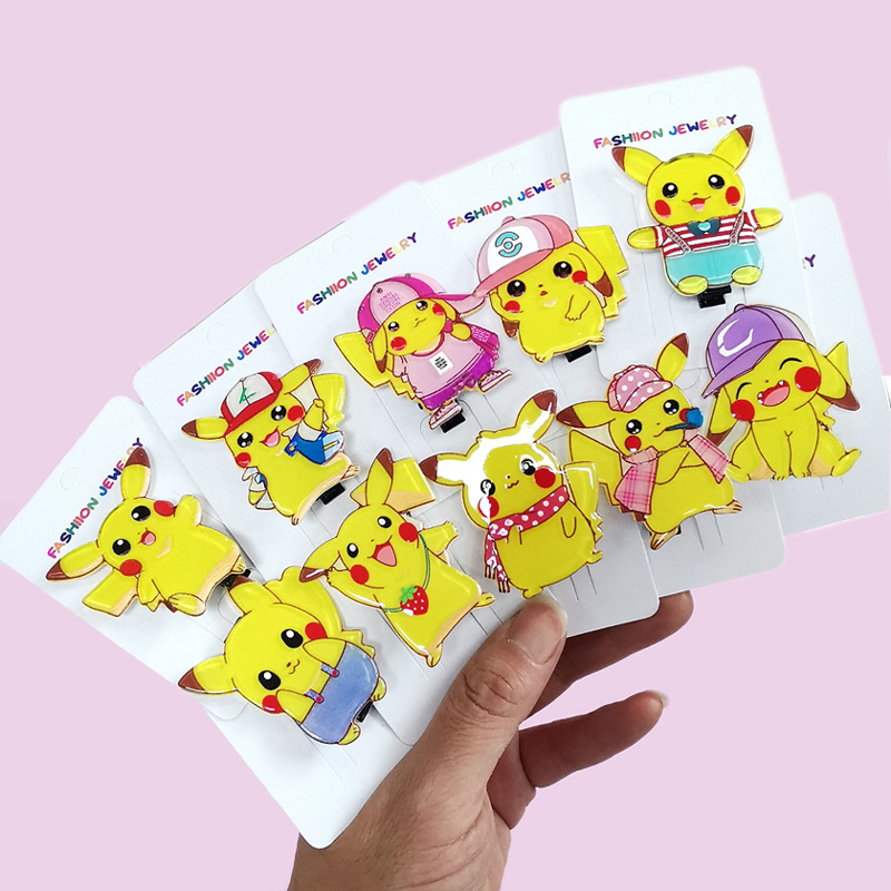 Kẹp Tóc Họa Tiết Hoạt Hình Pikachu Kiểu Nhật Hàn Dễ Thương Cho Bé