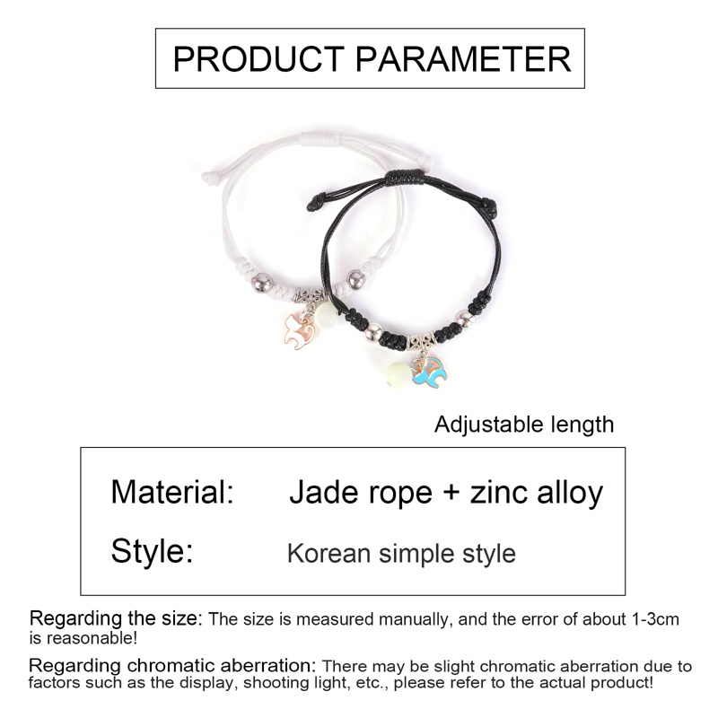 Set 2 Vòng Tay Dạ Quang Thời Trang Cho Cặp Đôi