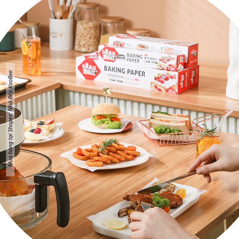 Giấy nến cuộn 10-20 mét cho nồi chiên không dầu, lót nướng thực phẩm, lẩu nướng hấp bánh - Giấy nướng bánh chống dính