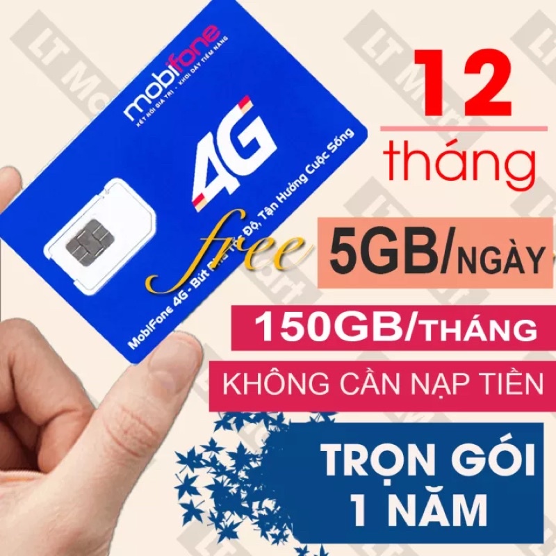 12F50 sim 4G mobifone sử dụng một năm miễn phí 5Gb data tốc độ cao một ngày có thể nghe gọi
