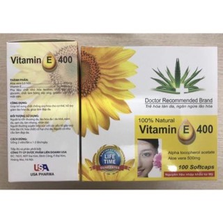 Vitamin E 400 Đẹp da, sáng da, chống lão hoá da hộp 100 viên chính hãng