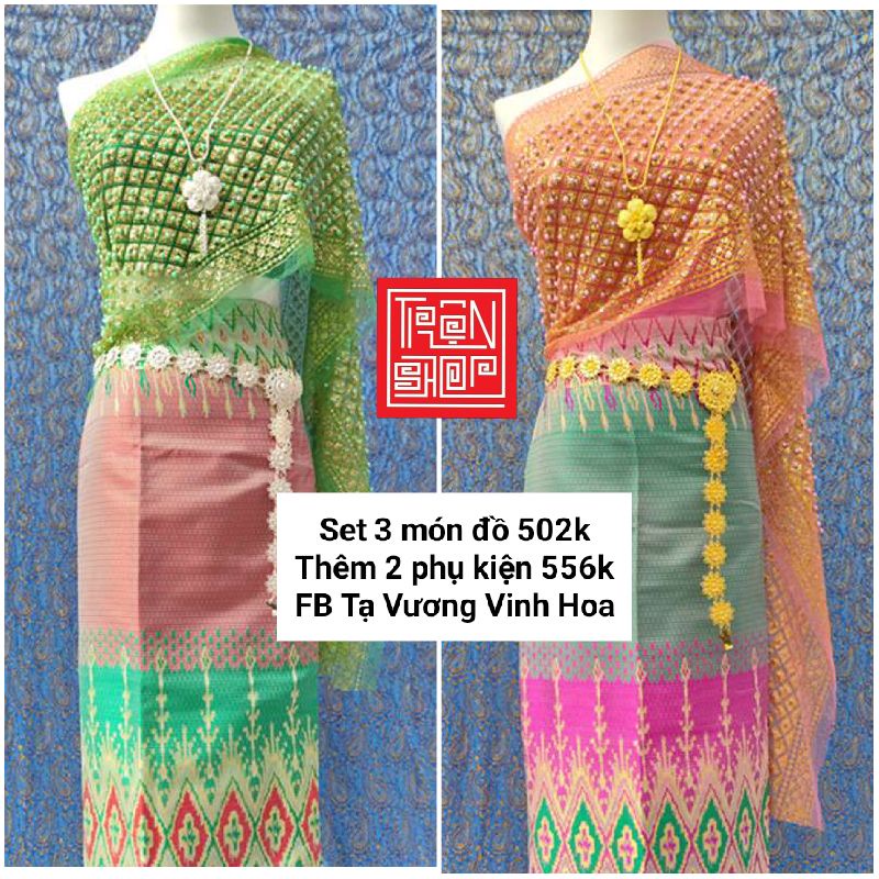 Trang phục Thái Lan xinh xắn set 5 món mẫu mới đa dạng và về liên tục