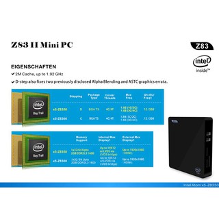 Mini PC Z83ii Ram 2G chip Intel Z8350 Window 10