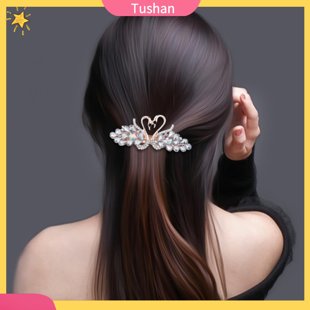 Giá Đỡ Kẹp Tóc Đuôi Ngựa Hình Thiên Nga Tinh Tế Cho Nữ