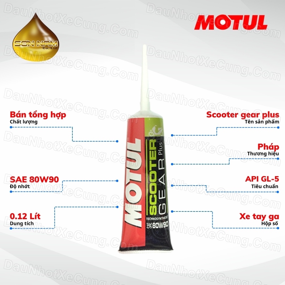 Nhớt hộp số xe tay ga motul scooter gear plus 80W90 120mL