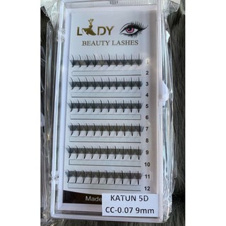 Mi Katun 5D Độ Cong CC, Độ Dày 0.07, Độ Dài 9-15mm Mi Lady Lashes - Lẻ 1 Khay
