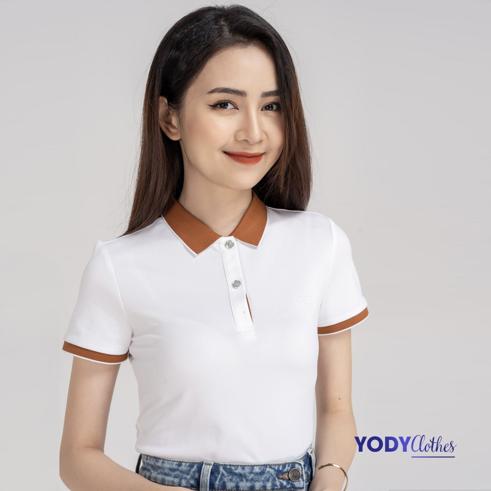 Áo polo nữ YODY phông cộc tay vải cotton cafe co giãn, thoáng mát chuẩn phom,xuất xịn thời trang công sở APN3700