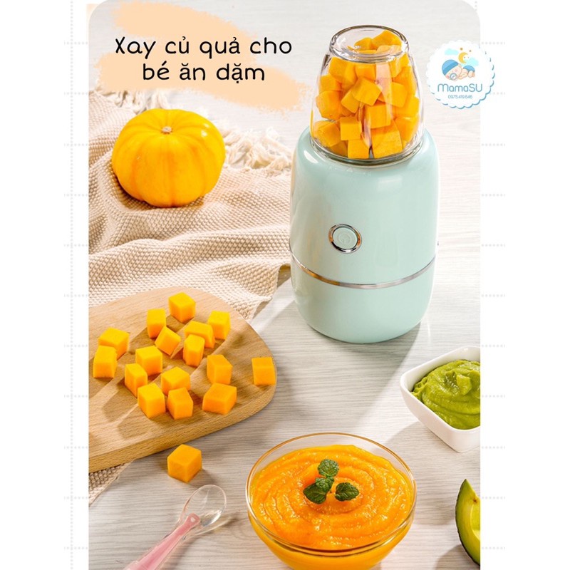 Máy Xay Đồ Ăn Dặm Cho Bé 3 Cối 6 Lưỡi Dao Hàng Nội Địa Trung, Máy Xay Đồ Ăn Dặm Mini Cho Bé Gồm 3 Cối Thủy Tinh Đa Năng