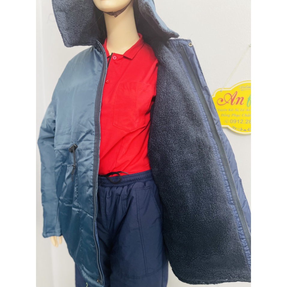 Áo bảo hộ dùng trong kho đông lạnh âm 18 độ lót lông _ Hình chụp thật