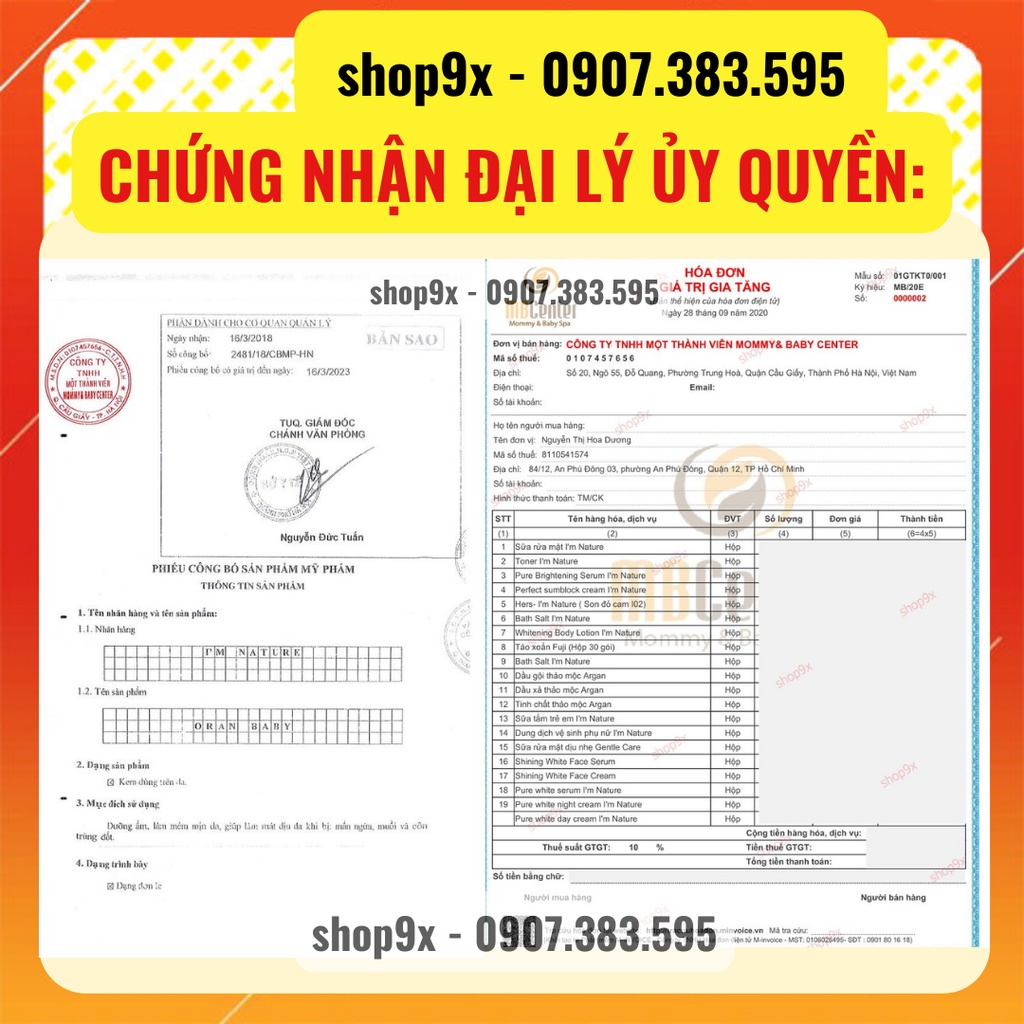 Kem Chống Muỗi Đốt Cho Bé Oran Baby - Kem Bôi Muỗi Đốt Giảm Sưng Ngứa Da 50gr - I'm Nature / Shop9X