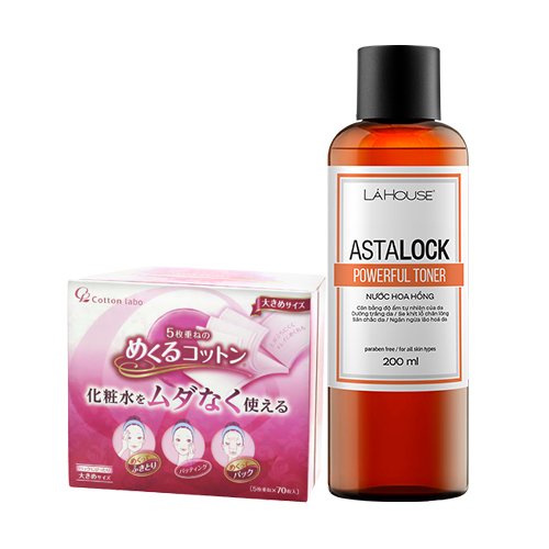 COMBO BÔNG TẨY TRANG LAYER COTTON,TONER ASTALOCK