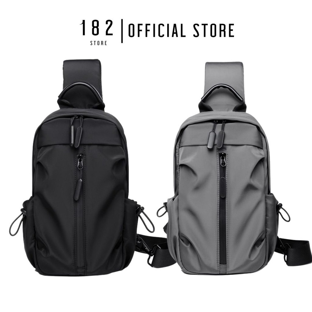 Túi Đeo Chéo Nam Chống Nước Thể Thao Vải Mềm Mịn, Balo Một Quai Ngăn Chứa Rộng Rãi Đựng iPad - The Black Box