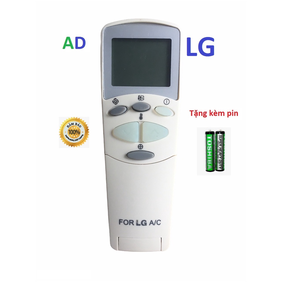 ĐIỀU KHIỂN MÁY LẠNH LG 6711A200 MẶT 3 NÚT TRẰNG XANH NHẠT -TẶNG KÈM PIN -ĐIỀU KHIỂN ĐIỀU HÒA LG 6711A20096C MẶT TO