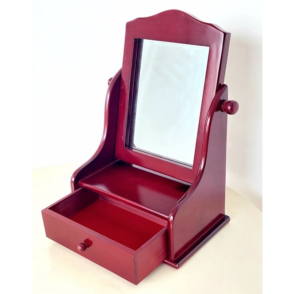 Hộp Nữ Trang Gỗ Có Gương Loại Lớn 30x22.5 cm Tinh Tế Sang Trọng - Hàng VN Xuất Khẩu