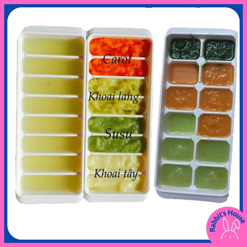 Khay Trữ Đông Đồ Ăn Dặm Của Nhật, Có Nắp Đậy Cho Bé