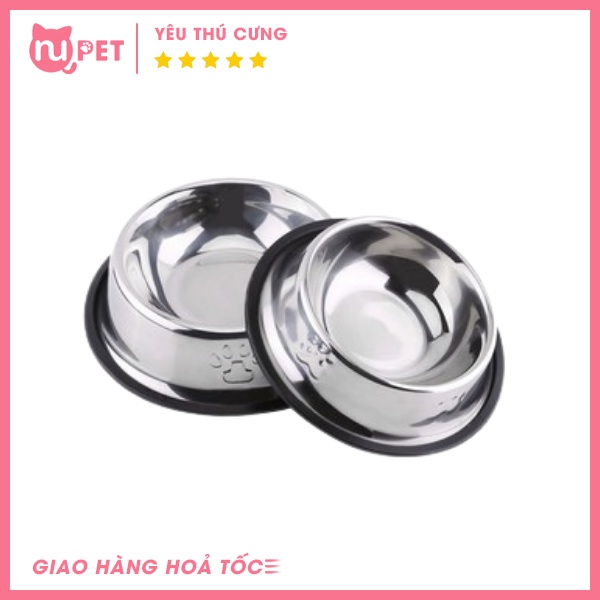 Bát ăn đơn inox trơn cho chó mèo