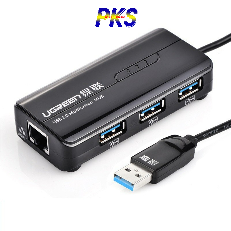 Cáp USB 3.0 to LAN + 3 Cổng USB 3.0 chính hãng Ugreen 20265 - Ugreen 20265
