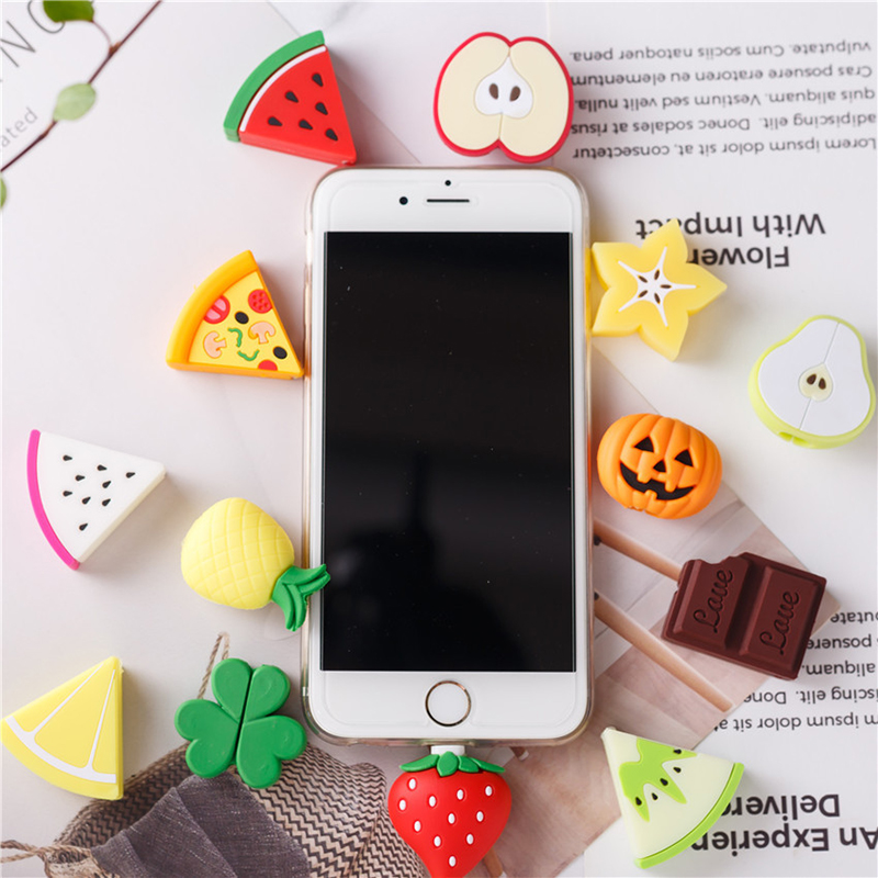 Phụ Kiện Bảo Vệ Đầu Dây Cáp Hình Trái Cây Dễ Thương Jp5