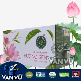Trà Túi Lọc, Trà Xanh Thái Nguyên Hương Sen Việt Anh Hộp 50gr, 25 Túi, Trà Búp 1 Tôm 2 Lá, Thơm Ngon Tự Nhiê