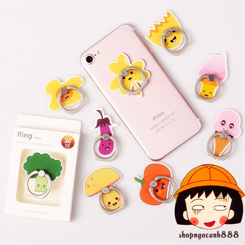 [KÈM HỘP ĐỰNG] Iring Giá Đỡ Điện Thoại Chiếc Nhẫn Icon Rau Củ Quả Siêu Đáng Yêu Bám Cực Chắc Không Lo Bong Tróc! | BigBuy360 - bigbuy360.vn