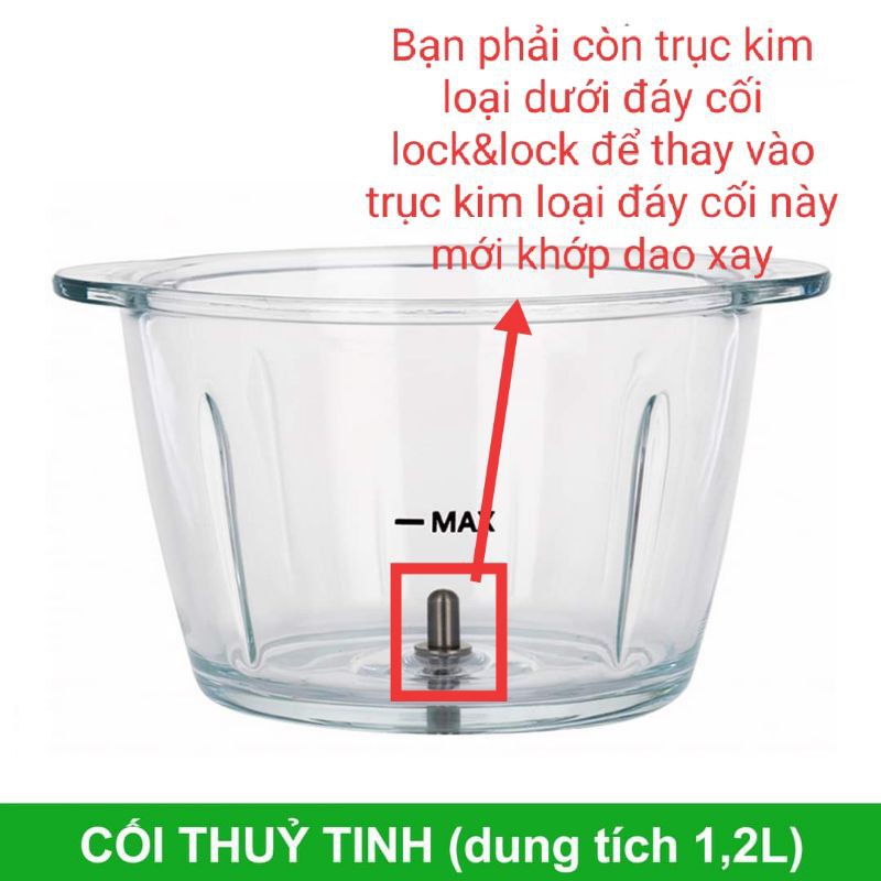 Phụ kiện máy xay thịt lock lock 1,2 Lít ( cối thủy tinh)