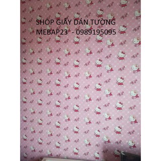 combo 20m giấy dán tường hello kitty đậm
