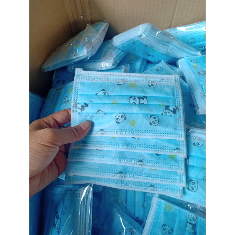 Hộp 50 chiếc khẩu trang y tế trẻ em 3 lớp hiệu Bảo Châu ,ngăn ngừa khói bụi bảo vệ sức khỏe các BÉ 👌