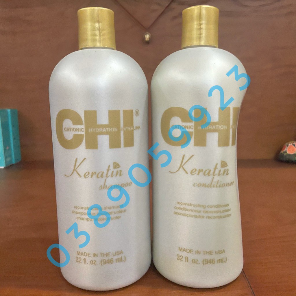 [Chính Hãng]Dầu gội xả phục hồi CHI Keratin Shampoo & Conditioner 946ml x2