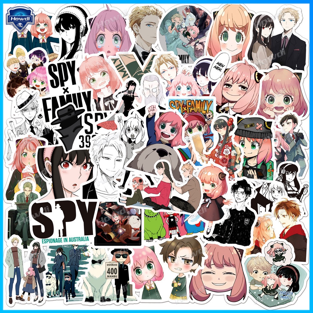 Miếng Dán Hình Anime Spyxfamily Chống Thấm Nước Trang Trí Mũ Bảo Hiểm / Xe Hơi /